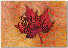 Chevron Leaf Thanksgiving Card H8103KW-AA